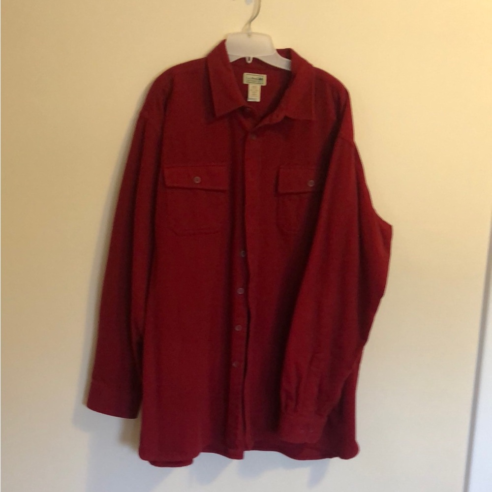 L.L. Bean Red Heavyweight Flannel Shirt